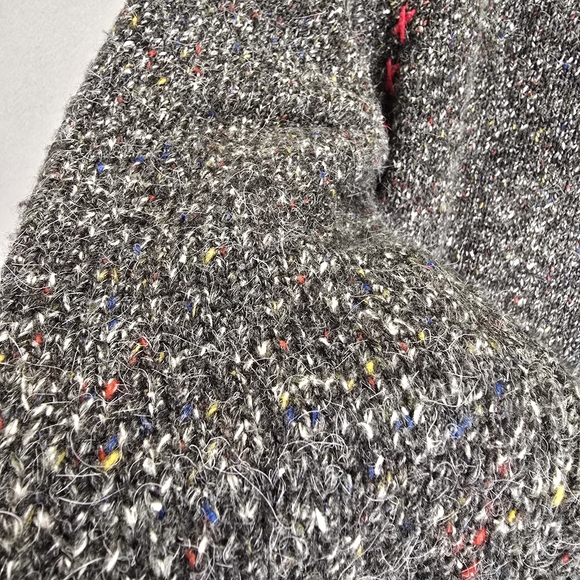 Northern Isles Sweater Women XL Gray Bulk Tweed Wool Blend Patch - Picture 9 of 13